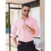 COOFANDY Mens Long Sleeve Wrinkle Free Shirts Stretch Dress Shirts Regular Fit Button Down Shirt(Pink)