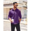 COOFANDY Mens Long Sleeve Wrinkle Free Shirts Stretch Dress Shirts Regular Fit Button Down Shirt(Purple)