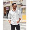 COOFANDY Mens Long Sleeve Wrinkle Free Shirts Stretch Dress Shirts Regular Fit Button Down Shirt(White -Semicircle)