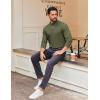 COOFANDY Mens Mock Turtleneck Long Sleeve Shirts Casual Basic T-Shirt Lightweight Mockneck Pullover Sweater for Men(Army Green)