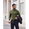 COOFANDY Mens Mock Turtleneck Long Sleeve Shirts Casual Basic T-Shirt Lightweight Mockneck Pullover Sweater for Men(Army Green)