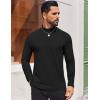 COOFANDY Mens Mock Turtleneck Long Sleeve Shirts Casual Basic T-Shirt Lightweight Mockneck Pullover Sweater for Men(Black)