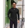COOFANDY Mens Mock Turtleneck Long Sleeve Shirts Casual Basic T-Shirt Lightweight Mockneck Pullover Sweater for Men(Black)