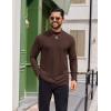 COOFANDY Mens Mock Turtleneck Long Sleeve Shirts Casual Basic T-Shirt Lightweight Mockneck Pullover Sweater for Men(Brown)