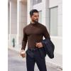 COOFANDY Mens Mock Turtleneck Long Sleeve Shirts Casual Basic T-Shirt Lightweight Mockneck Pullover Sweater for Men(Brown)