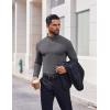 COOFANDY Mens Mock Turtleneck Long Sleeve Shirts Casual Basic T-Shirt Lightweight Mockneck Pullover Sweater for Men(Dark Grey)