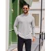 COOFANDY Mens Mock Turtleneck Long Sleeve Shirts Casual Basic T-Shirt Lightweight Mockneck Pullover Sweater for Men(Light Grey)