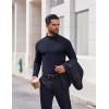COOFANDY Mens Mock Turtleneck Long Sleeve Shirts Casual Basic T-Shirt Lightweight Mockneck Pullover Sweater for Men(Navy)