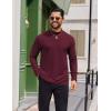 COOFANDY Mens Mock Turtleneck Long Sleeve Shirts Casual Basic T-Shirt Lightweight Mockneck Pullover Sweater for Men(Red)