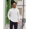 COOFANDY Mens Mock Turtleneck Long Sleeve Shirts Casual Basic T-Shirt Lightweight Mockneck Pullover Sweater for Men(White)
