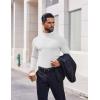 COOFANDY Mens Mock Turtleneck Long Sleeve Shirts Casual Basic T-Shirt Lightweight Mockneck Pullover Sweater for Men(White)
