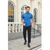 COOFANDY Mens Mock Turtleneck Shirts Casual Premium Cotton Short Sleeve Shirt 2025 Basic Half Neck T-Shirts(Blue)