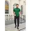 COOFANDY Mens Mock Turtleneck Shirts Casual Premium Cotton Short Sleeve Shirt 2025 Basic Half Neck T-Shirts(Green)