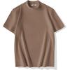COOFANDY Mens Mock Turtleneck Shirts Casual Premium Cotton Short Sleeve Shirt 2025 Basic Half Neck T-Shirts(Khaki)