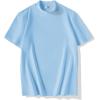 COOFANDY Mens Mock Turtleneck Shirts Casual Premium Cotton Short Sleeve Shirt 2025 Basic Half Neck T-Shirts(Light Blue)