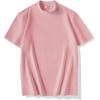 COOFANDY Mens Mock Turtleneck Shirts Casual Premium Cotton Short Sleeve Shirt 2025 Basic Half Neck T-Shirts(Pink)