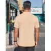 COOFANDY Mens Mock Turtleneck Shirts Short Sleeve Casual Basic T-Shirts Ribbed Solid Pullover Tops(Beige)