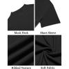 COOFANDY Mens Mock Turtleneck Shirts Short Sleeve Casual Basic T-Shirts Ribbed Solid Pullover Tops(Black)