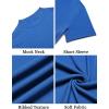 COOFANDY Mens Mock Turtleneck Shirts Short Sleeve Casual Basic T-Shirts Ribbed Solid Pullover Tops(Blue)
