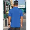 COOFANDY Mens Mock Turtleneck Shirts Short Sleeve Casual Basic T-Shirts Ribbed Solid Pullover Tops(Blue)