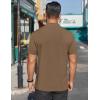 COOFANDY Mens Mock Turtleneck Shirts Short Sleeve Casual Basic T-Shirts Ribbed Solid Pullover Tops(Brown)