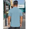 COOFANDY Mens Mock Turtleneck Shirts Short Sleeve Casual Basic T-Shirts Ribbed Solid Pullover Tops(Greenish Blue)