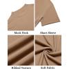 COOFANDY Mens Mock Turtleneck Shirts Short Sleeve Casual Basic T-Shirts Ribbed Solid Pullover Tops(Khaki)