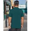 COOFANDY Mens Mock Turtleneck Shirts Short Sleeve Casual Basic T-Shirts Ribbed Solid Pullover Tops(Lake Green)
