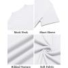 COOFANDY Mens Mock Turtleneck Shirts Short Sleeve Casual Basic T-Shirts Ribbed Solid Pullover Tops(White)