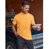 COOFANDY Mens Mock Turtleneck Shirts Short Sleeve Casual Basic T-Shirts Ribbed Solid Pullover Tops(Yellow)