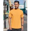 COOFANDY Mens Mock Turtleneck Shirts Short Sleeve Casual Basic T-Shirts Ribbed Solid Pullover Tops(Yellow)