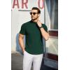 COOFANDY Mens Mock Turtleneck Sweater Short Sleeve Turtle Neck Sweaters Casual Ribbed Knited Pullover Tops Solid Basic Tee(Green)