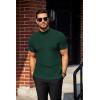 COOFANDY Mens Mock Turtleneck Sweater Short Sleeve Turtle Neck Sweaters Casual Ribbed Knited Pullover Tops Solid Basic Tee(Green)