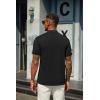 COOFANDY Men’s Mock Turtleneck T Shirt Short Sleeve Slim Fit Basic Casual Undershirt Solid Color Pullover Tee(A-black)