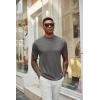 COOFANDY Men’s Mock Turtleneck T Shirt Short Sleeve Slim Fit Basic Casual Undershirt Solid Color Pullover Tee(A-dark Grey)