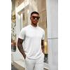 COOFANDY Men’s Mock Turtleneck T Shirt Short Sleeve Slim Fit Basic Casual Undershirt Solid Color Pullover Tee(A-white)