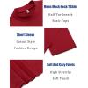 COOFANDY Men’s Mock Turtleneck T Shirt Short Sleeve Slim Fit Basic Casual Undershirt Solid Color Pullover Tee(A-wine Red)