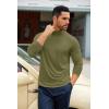 COOFANDY Mens Mock Turtleneck T-Shirts Long Sleeve Solid Color Tees Shirts Basic Casual Slim Fit Pullover T Shirts(1 Pack- Army Green)