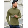 COOFANDY Mens Mock Turtleneck T-Shirts Long Sleeve Solid Color Tees Shirts Basic Casual Slim Fit Pullover T Shirts(1 Pack- Army Green)