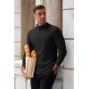 COOFANDY Mens Mock Turtleneck T-Shirts Long Sleeve Solid Color Tees Shirts Basic Casual Slim Fit Pullover T Shirts(A-black)
