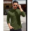 COOFANDY Mens Mock Turtleneck T-Shirts Long Sleeve Solid Color Tees Shirts Basic Casual Slim Fit Pullover T Shirts(Army Green)