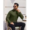 COOFANDY Mens Mock Turtleneck T-Shirts Long Sleeve Solid Color Tees Shirts Basic Casual Slim Fit Pullover T Shirts(Army Green)