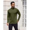 COOFANDY Mens Mock Turtleneck T-Shirts Long Sleeve Solid Color Tees Shirts Basic Casual Slim Fit Pullover T Shirts(Army Green)