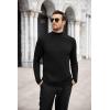 COOFANDY Mens Mock Turtleneck T-Shirts Long Sleeve Solid Color Tees Shirts Basic Casual Slim Fit Pullover T Shirts(Black)