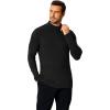 COOFANDY Mens Mock Turtleneck T-Shirts Long Sleeve Solid Color Tees Shirts Basic Casual Slim Fit Pullover T Shirts(Black)
