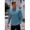 COOFANDY Mens Mock Turtleneck T-Shirts Long Sleeve Solid Color Tees Shirts Basic Casual Slim Fit Pullover T Shirts(Blue)