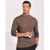 COOFANDY Mens Mock Turtleneck T-Shirts Long Sleeve Solid Color Tees Shirts Basic Casual Slim Fit Pullover T Shirts(Brown)