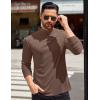 COOFANDY Mens Mock Turtleneck T-Shirts Long Sleeve Solid Color Tees Shirts Basic Casual Slim Fit Pullover T Shirts(Brown)