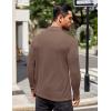 COOFANDY Mens Mock Turtleneck T-Shirts Long Sleeve Solid Color Tees Shirts Basic Casual Slim Fit Pullover T Shirts(Brown)