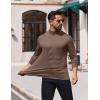 COOFANDY Mens Mock Turtleneck T-Shirts Long Sleeve Solid Color Tees Shirts Basic Casual Slim Fit Pullover T Shirts(Brown)
